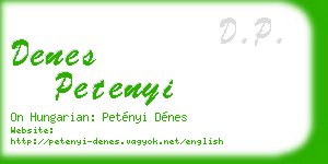 denes petenyi business card